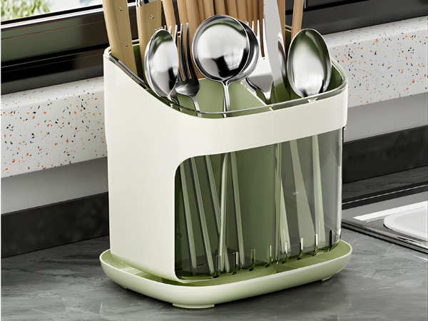Organiser drip tray for cutlery dryer stand for the kitchen with drain 4 compartments