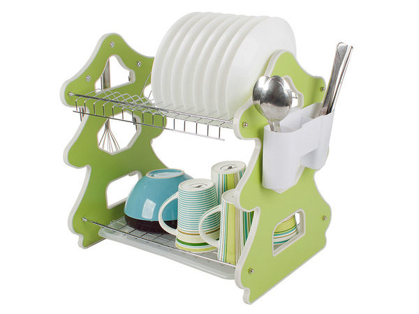 Dishwasher drying rack double-decker