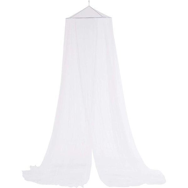 Large mosquito net canopy over bed insect net
