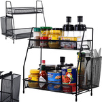 Étagère de cuisine loft organisateur de cuisine à deux étages avec panier