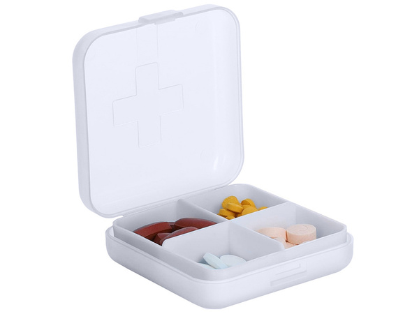 Kontajner lekárnička doplnky tablety cestovné 4 priehradky