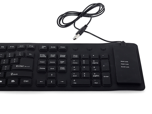 Silicona goma teclado negro usb numérico