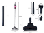 Aspirator vertical portabil fără sac 2in1 100w 4 duze hepa