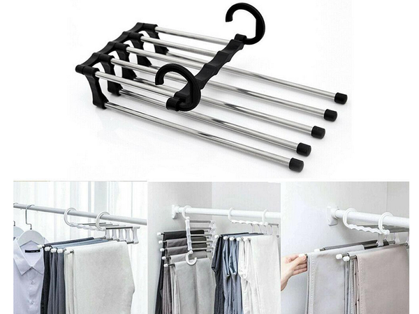 5 paires de porte-pantalons extractibles pour armoire
