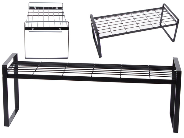 Metal shelf single tier kitchen organiser stand black for the kitchen