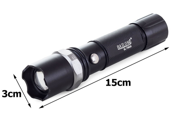 Bailong taktikaline led-torch zoom xml t6 batut