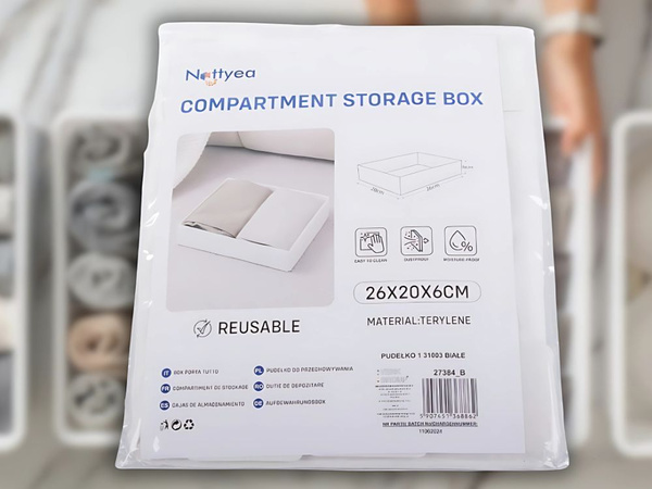 Clothes organiser underwear for wardrobe drawer white universal