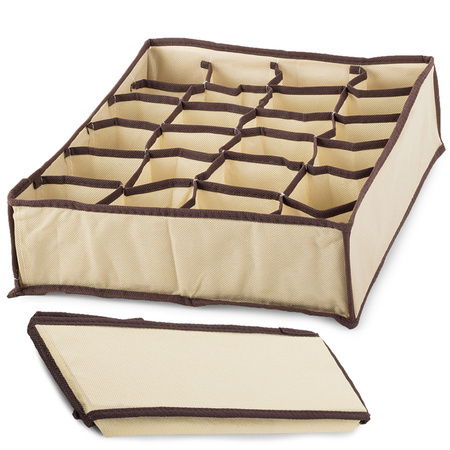 Organizador ropa interior calcetines cajón beige 24