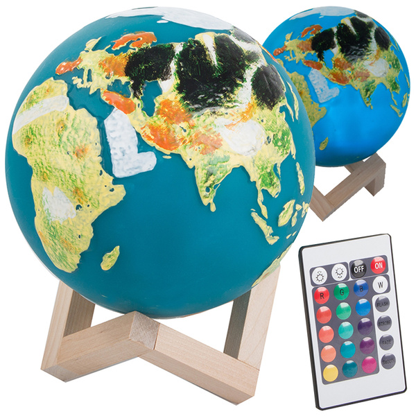 Lampe de nuit globe 3d rgb globe light avec télécommande 20 modes tactiles pour enfants