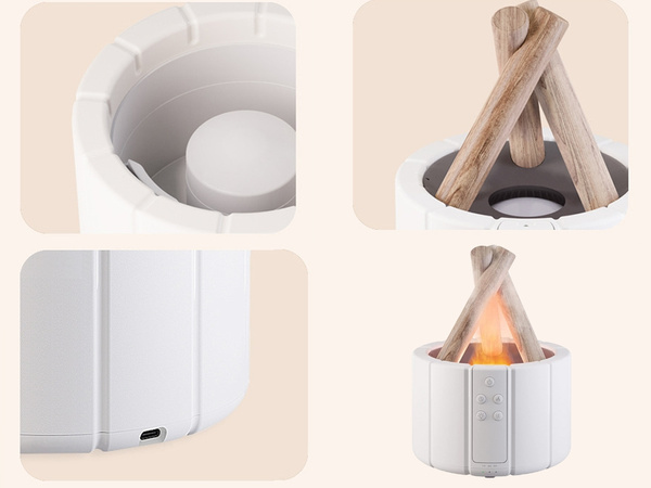 Luftbefeuchter usb diffusor led rgb kamin aroma nebel feuer