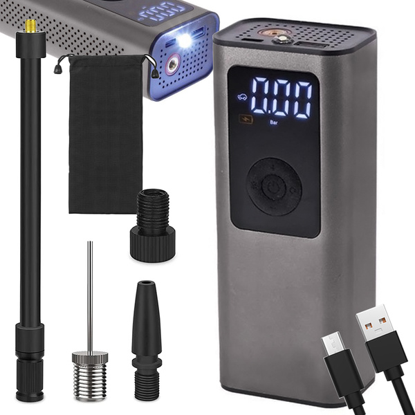 Pompka akumulatorowa do roweru samochodu kompresor elektryczny 10 bar lcd