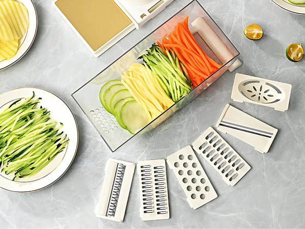 Rallador manual para verduras, cortador multifuncional con 6 cuchillas