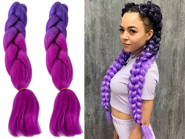Synthetic hair for colour ombre braids