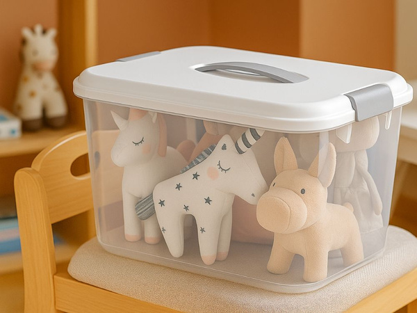 Storage container with lid handle closure large capacity 20l