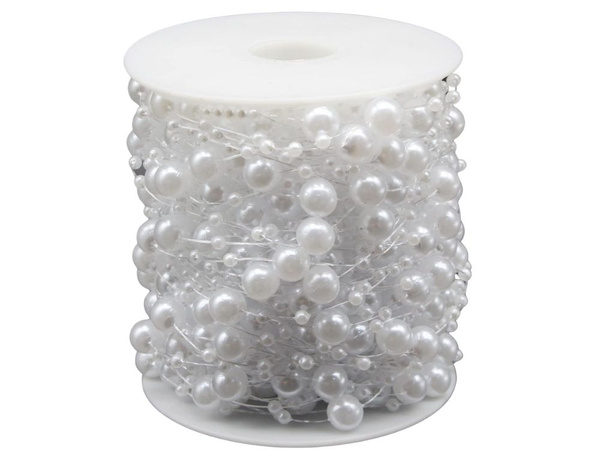 Pearl white chandelier pearls christmas tree chain beads 8mm spool 5m