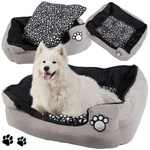 Cama de perro de felpa con cojín extraíble suave cómodo