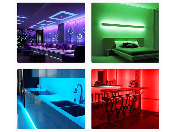 Bandă led 3528 rgb 4.5m set telecomandă impermeabilă