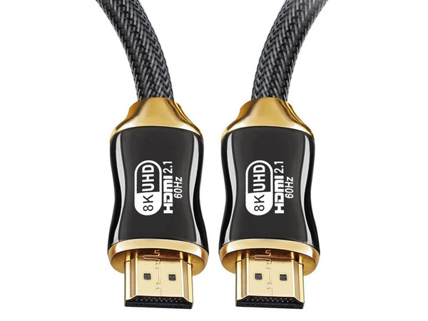 Cable de vídeo hdmi 2.1 ultra alta velocidad 8k 60hz 4k 120hz hq oro 2m