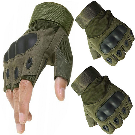 Fingerless tactical gloves military survival xl