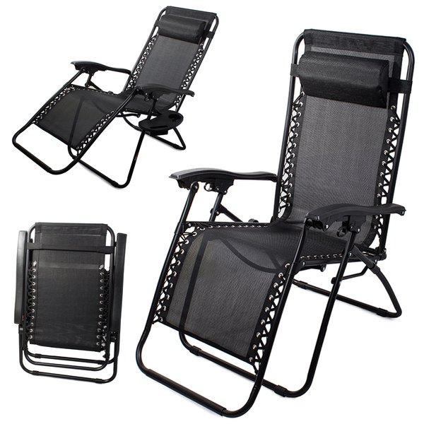 Folding beach chair zero gravity 2in1 touristic chair