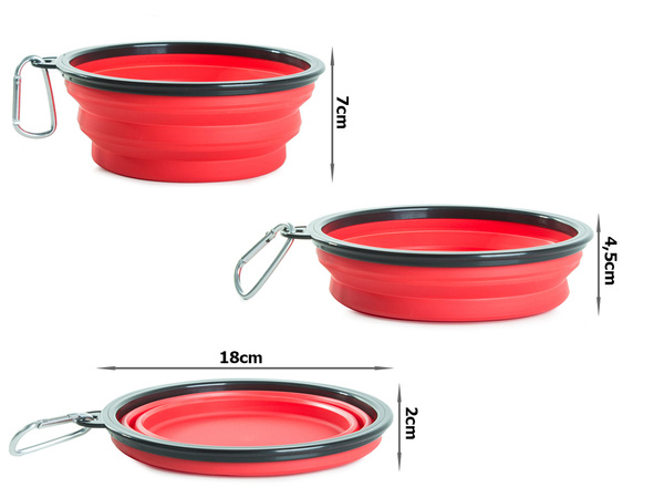 Bolsa plegable de silicona para perros de viaje 800ml