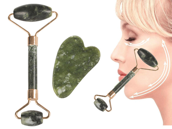 Rouleau de massage facial en jade plaque de rouleau