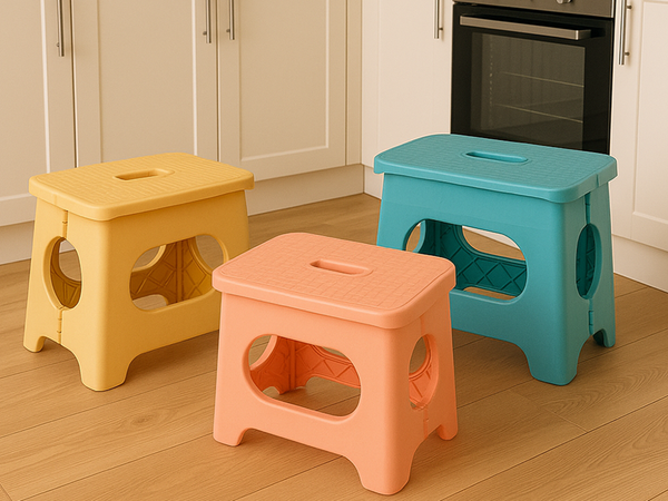 Saliekamā plastikāta krēsls virtuves krēsls pēdu atbalsts izturīgs