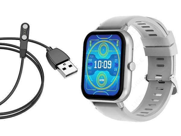 Montre connectée pour femme et homme, bracelet en caoutchouc, sport, Bluetooth, appels, gris