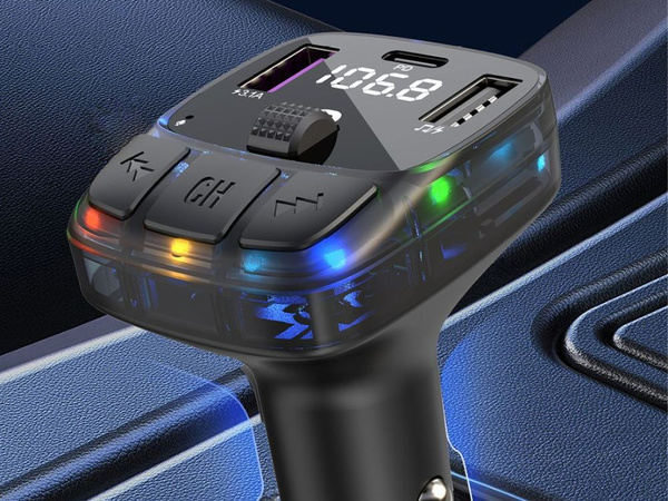 Fm mp3 mp3 transmitter volume 2 x usb + usb c bluetooth 5.3 lcd 12v