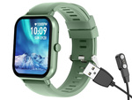 Inteligentné hodinky pre ženy a mužov s gumovým remienkom, športové, Bluetooth, zelené
