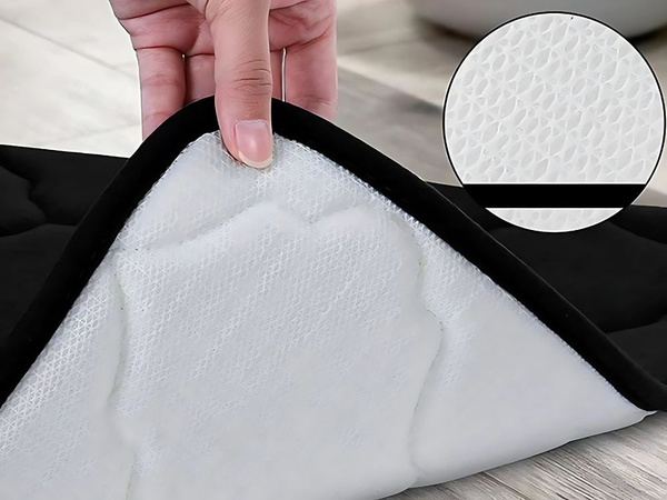 Kúpeľňový koberec čierny mäkký absorbčný protišmykový pamäťová pena