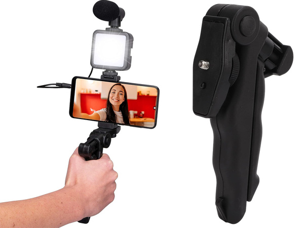 Vlogging kit trepied microfon suport telefon înregistrare video