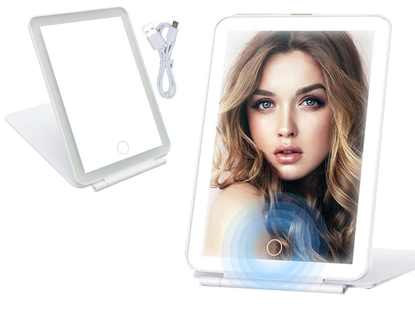 Miroir de maquillage éclairé par led miroir de voyage pliant