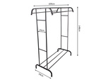 Standing clothes hanger with shelves for shoes and jackets, metal, for wardrobe
