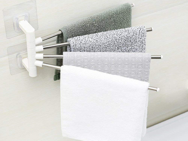 Bathroom towel rail swivel handle hook
