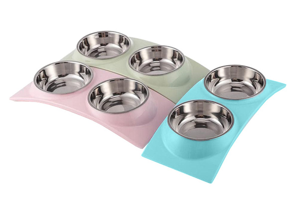 Vasos de metal para perros y gatos 2pc set 0.4 l