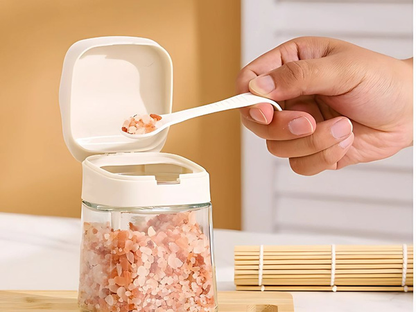 Pojemnik na przyprawy kuchenny z uchwytem szklany 300ml słoik + łyżeczka