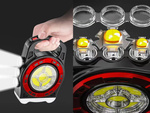 Torche solaire portable lumière led rechargeable powerbank réflecteur de puissance