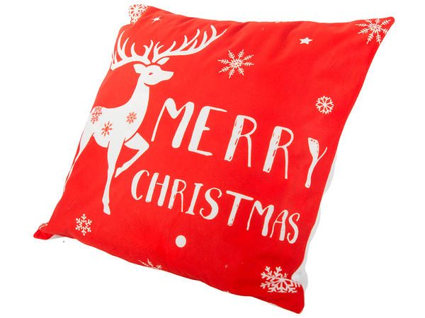 Housse de coussin de noël 45x45 pour noël rennes rouge