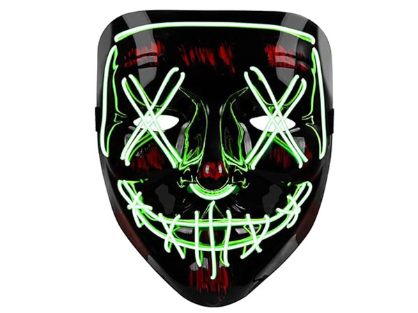 Svietiace led maska halloween strana očista