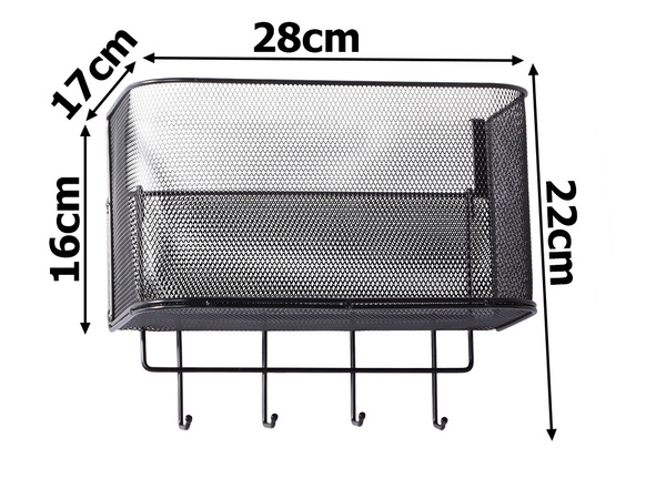 Cesta metal puerta organizador colgar estante ganchos