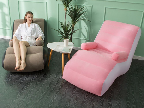 Inflatable armchair with armrests comfortable lounger with pump set