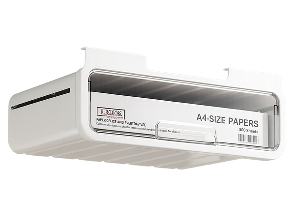 Drawer under desk top shelf container pull-out sliding organiser handle