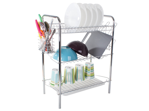 Three-tier drying rack kitchen drainer