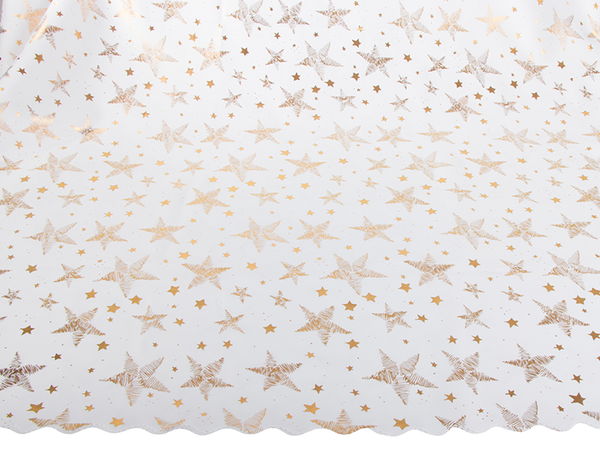 mantel navidad estrellas blancas copos de nieve 140x220cm