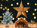 Árbol de navidad artificial nieve pequeño 50cm decoración escritorio