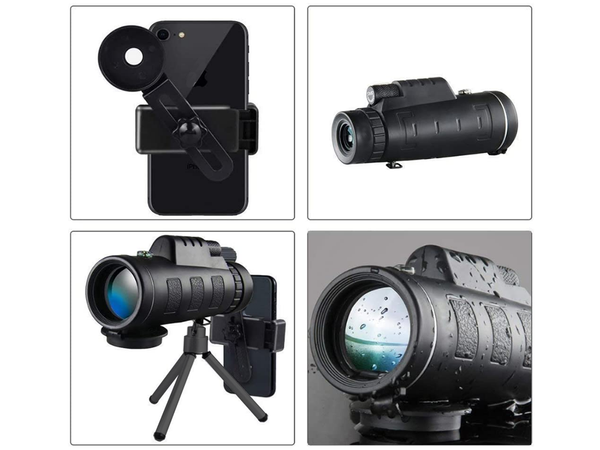 Telescopio monocular teléfono trípode 40x60