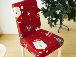 Funda navideña para silla decorativa universal Papá Noel con goma elástica