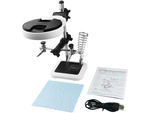 Third hand soldering kit magnifying glass holder led