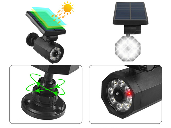 Lampa solarna 8 led wbijana ogrodowa czujnik zmierzchu ruchu do ogrodu